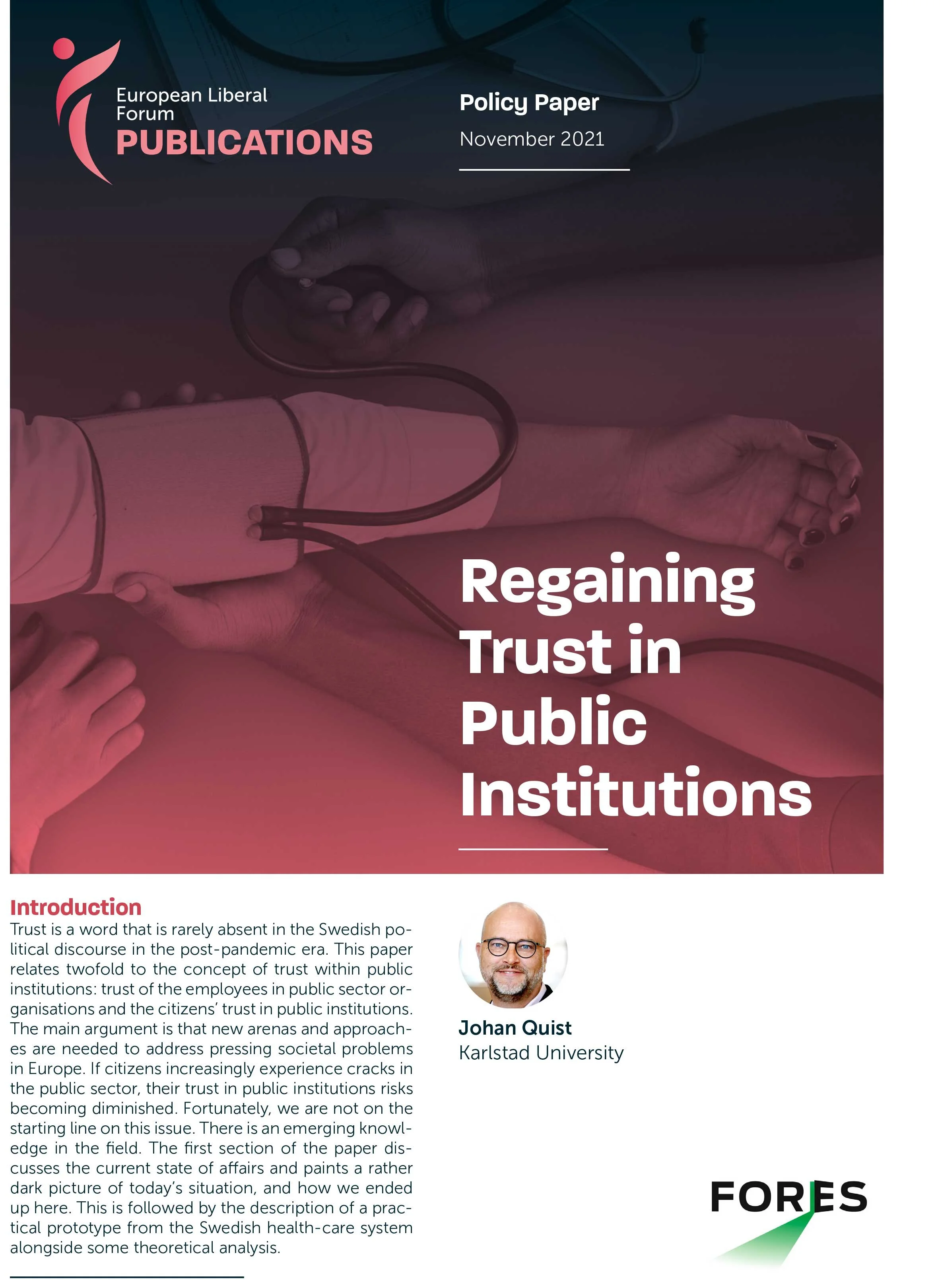 Regaining Trust in Public Institutions