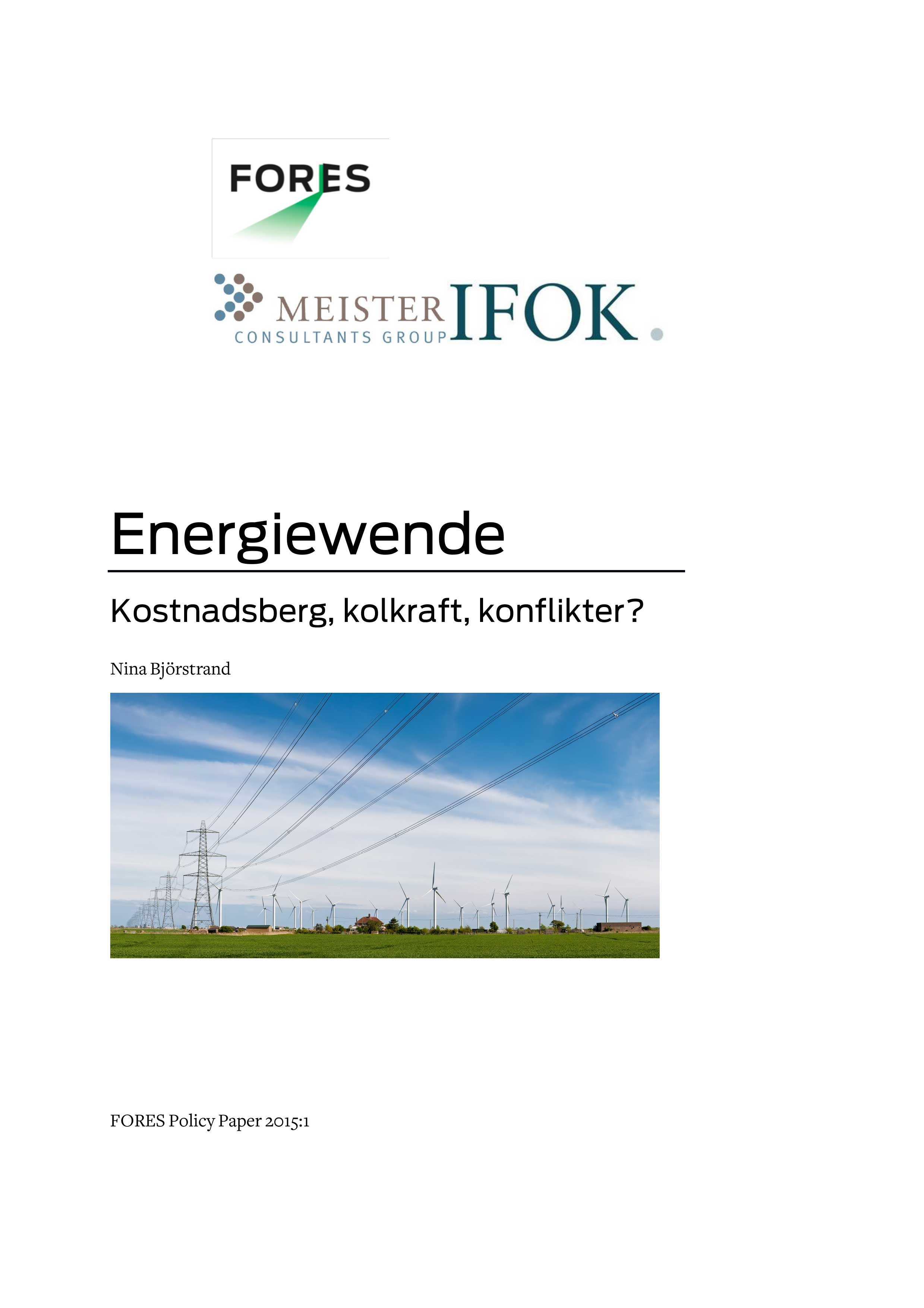 Energiewende – kostnadsberg, kolkraft, konflikter?