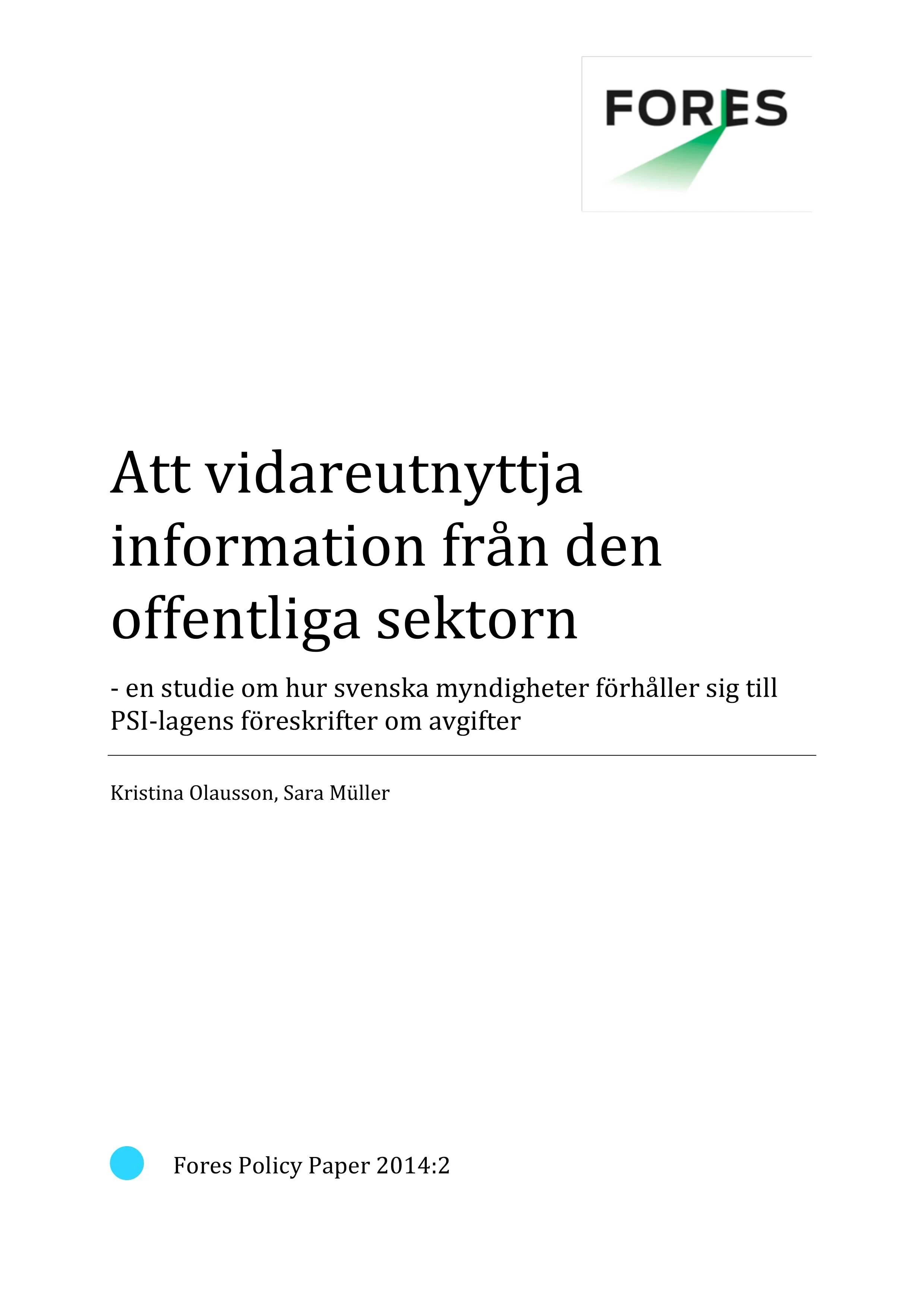 Att vidareutnyttja information från den offentliga sektorn