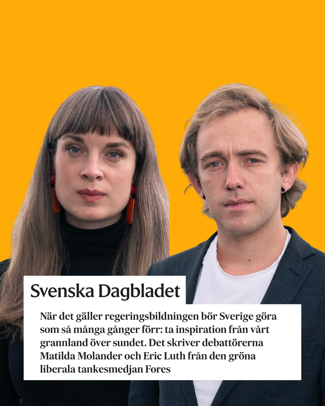 Gör som Danmark i regeringsbildningen