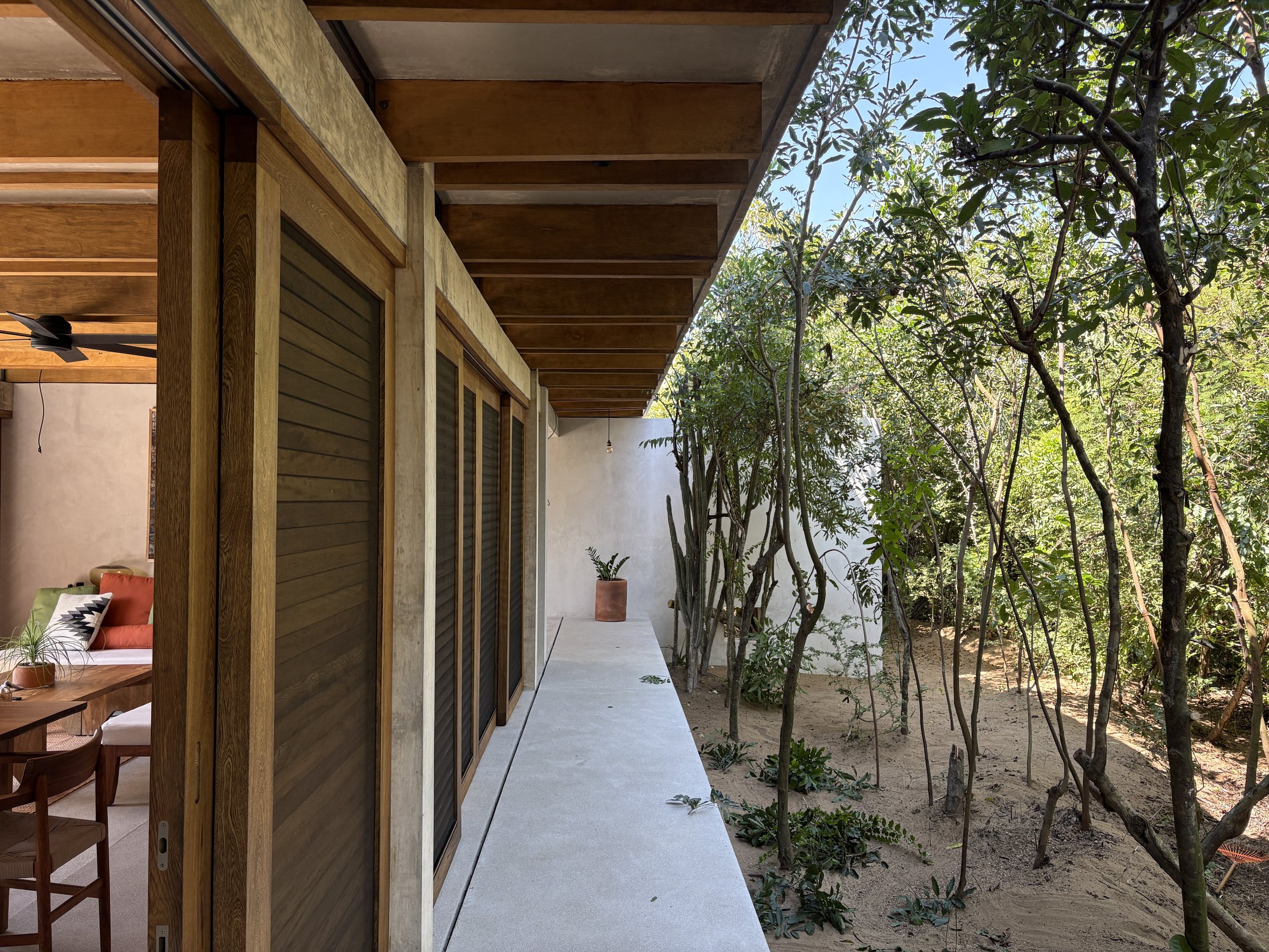 The walk way into the rooms get you closet to the forest around