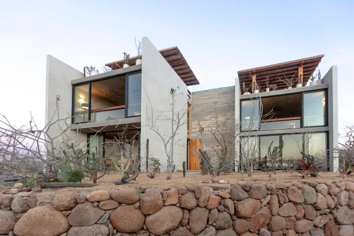 Entrance to the houses one the deserted landscape