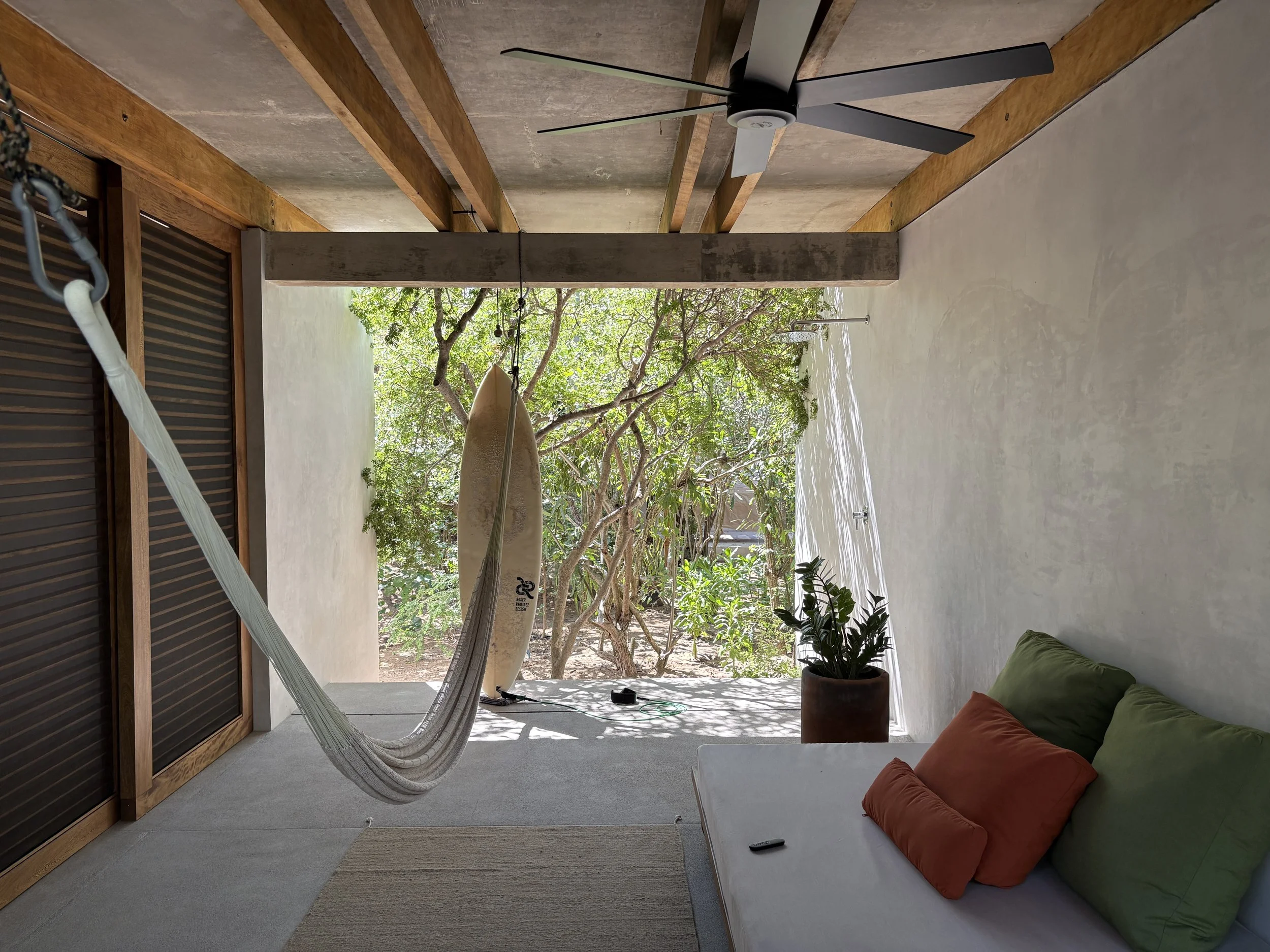 A private outdoor space to relax or read outside the room.