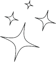 Mehrere glänzende Sterne in verschiedenen Größen