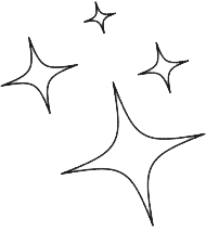 Handgezeichnete, funkelnde Sterne