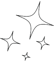 Vier funkelnde Sterne in unterschiedlichen Größen