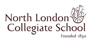 North London Collegiate School logo with a ship illustration and 'Founded 1850'