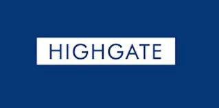 Highgate logo with white text on a dark blue background.