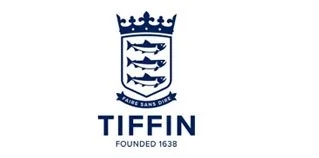 Tiffin city crest featuring three fish, a crown, and the motto 'Dare Sans Douter'.