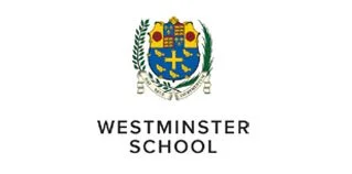 Westminster School logo featuring a shield with a crown, floral elements, and a blue banner, with the text 'WESTMINSTER SCHOOL' below.