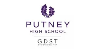 Putney High School logo with purple laurel wreath and text