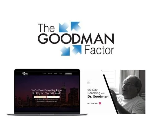 The Goodman Factor brand identity and website design by Nitram Design — coaching and chiropractic branding