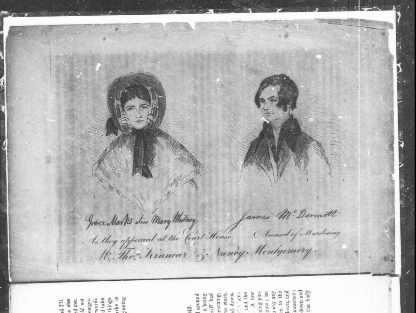This is a court illustration from 1843.

It&rsquo;s from the trial of Grace Marks and James McDermott, after a double murder that happened just outside Richmond Hill.

I&rsquo;ll be talking about this case on February 17 at the Richmond Hill Historic