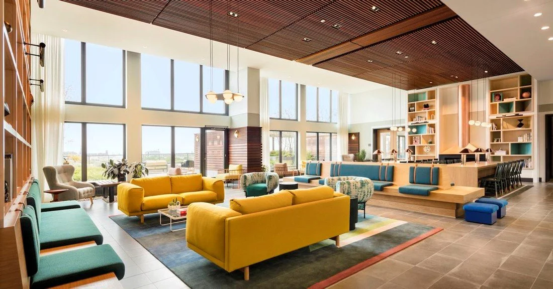 Open interior community space at Courage and Grace Foundation created for connection, healing, and mental health support