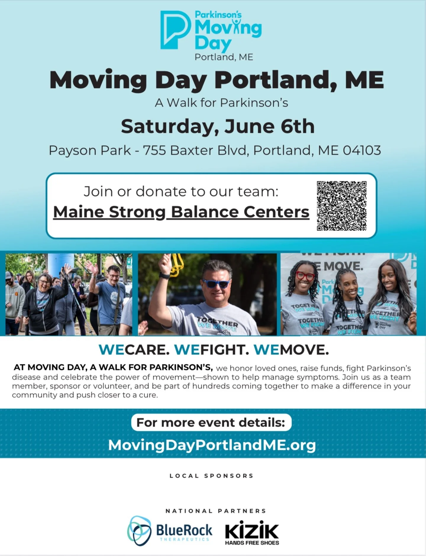 Stronger together this PD Month and beyond 💙

Join us for Moving Day in Portland on June 6
Save the date + spread the word!

#PDMonth #BalanceCenter #NeuroPT #MovingDayME