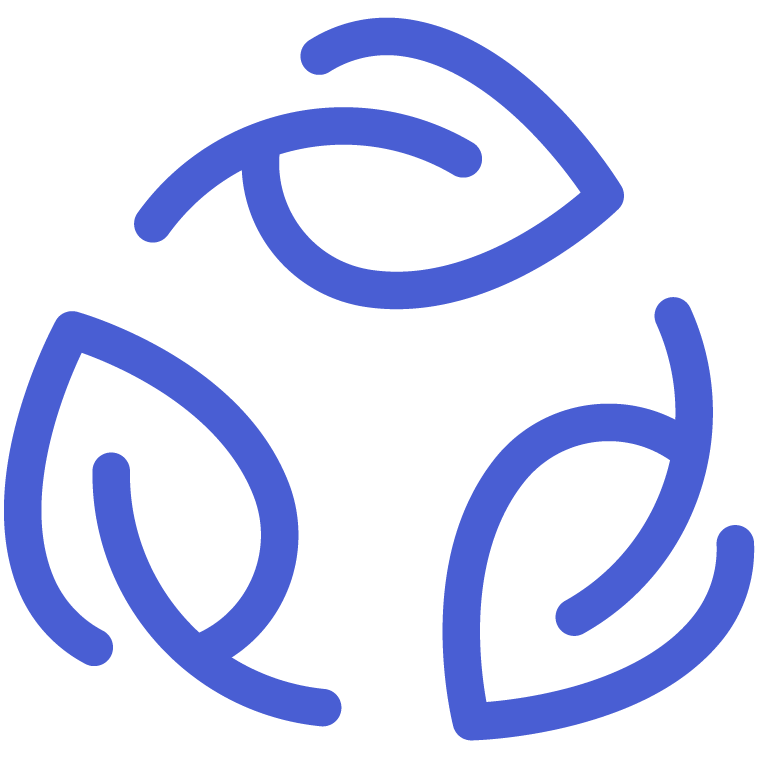 Dibujo estilizado de varias hojas azules.