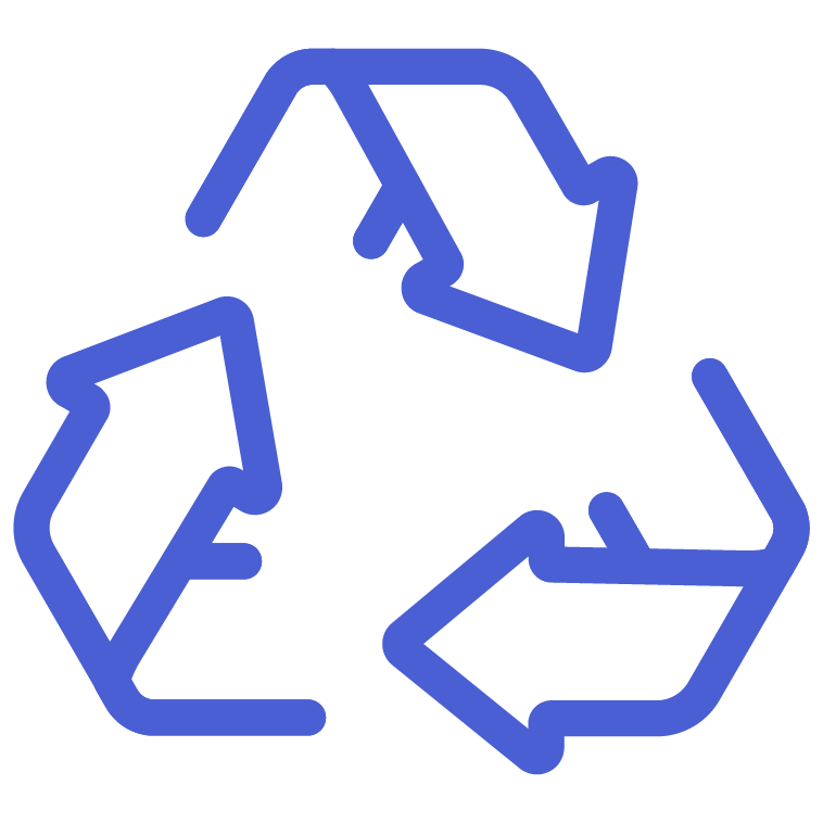 Icono de reciclaje con flechas en forma de ciclo