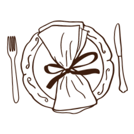 A plate with a wrapped slice of pie, a fork on the left, and a knife on the right.