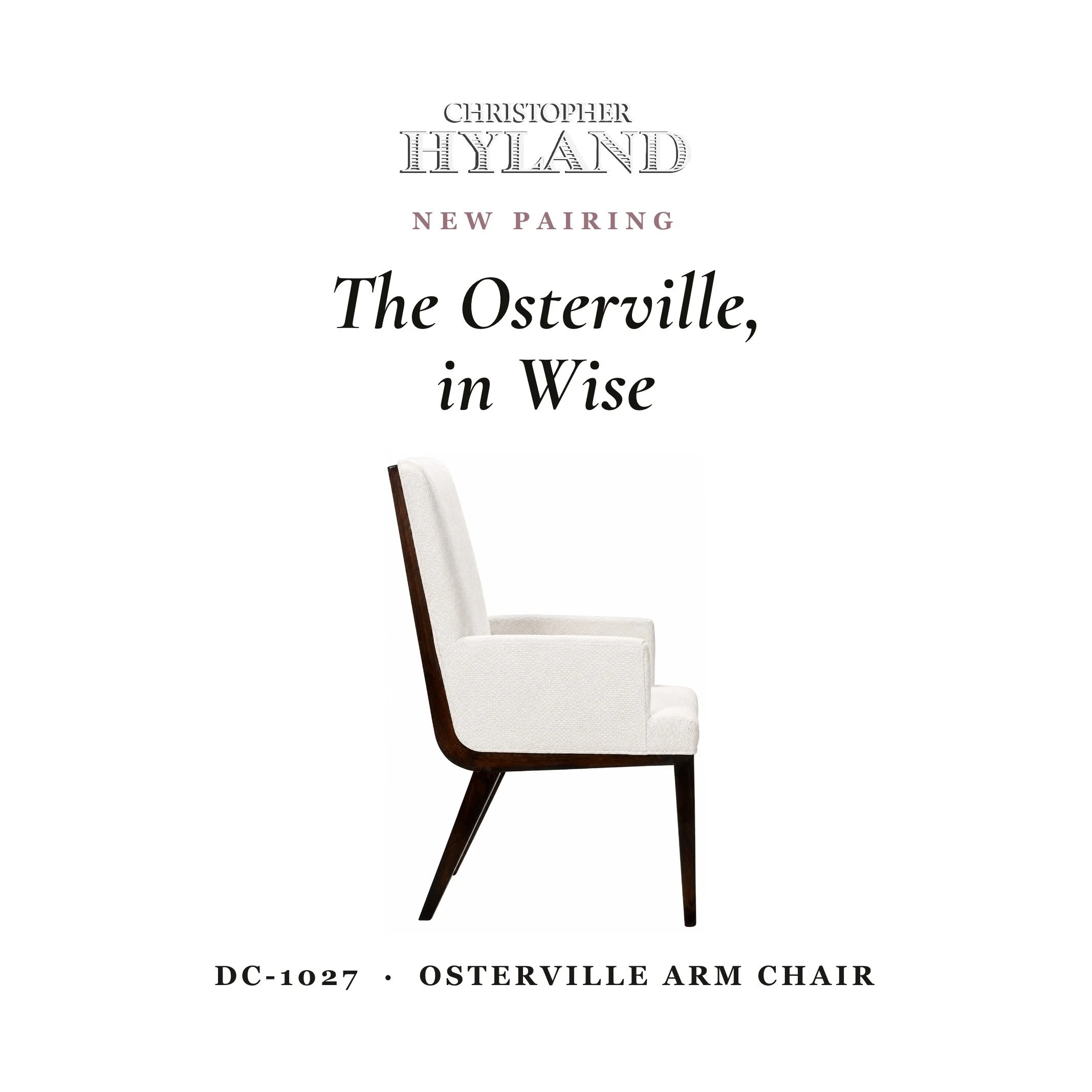 Introducing the Osterville Arm Chair, in &ldquo;Wise&rdquo;

A refined classical silhouette, newly dressed in a luminous silk, cotton and viscose weave of Light Lavender &amp; Lilac. A fine, irregular grain that catches the light in soft, shifting to