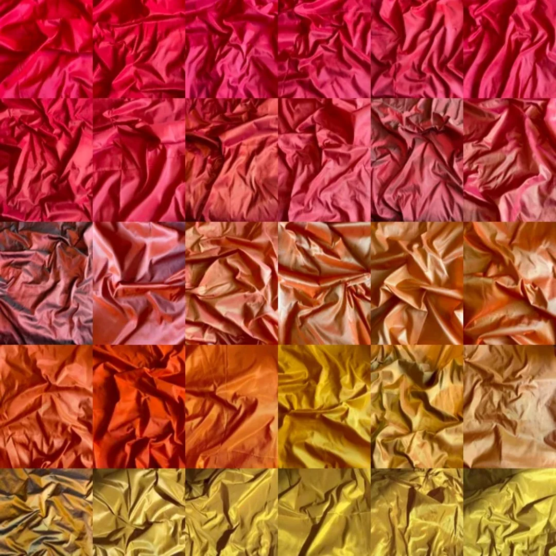 There's a reason Caprarola has been a studio favorite for years &mdash; it takes color like nothing else we carry. Swipe through a small selection of this signature silk taffeta, spanning the full spectrum from deepest crimson to violet.

100% silk. 