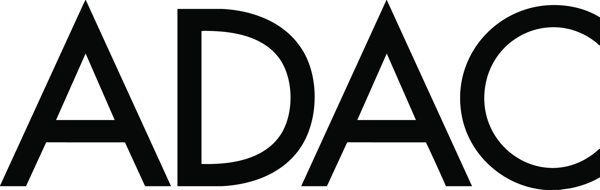 Black background with the word 'ADAC' in large, dark, semi-transparent letters.