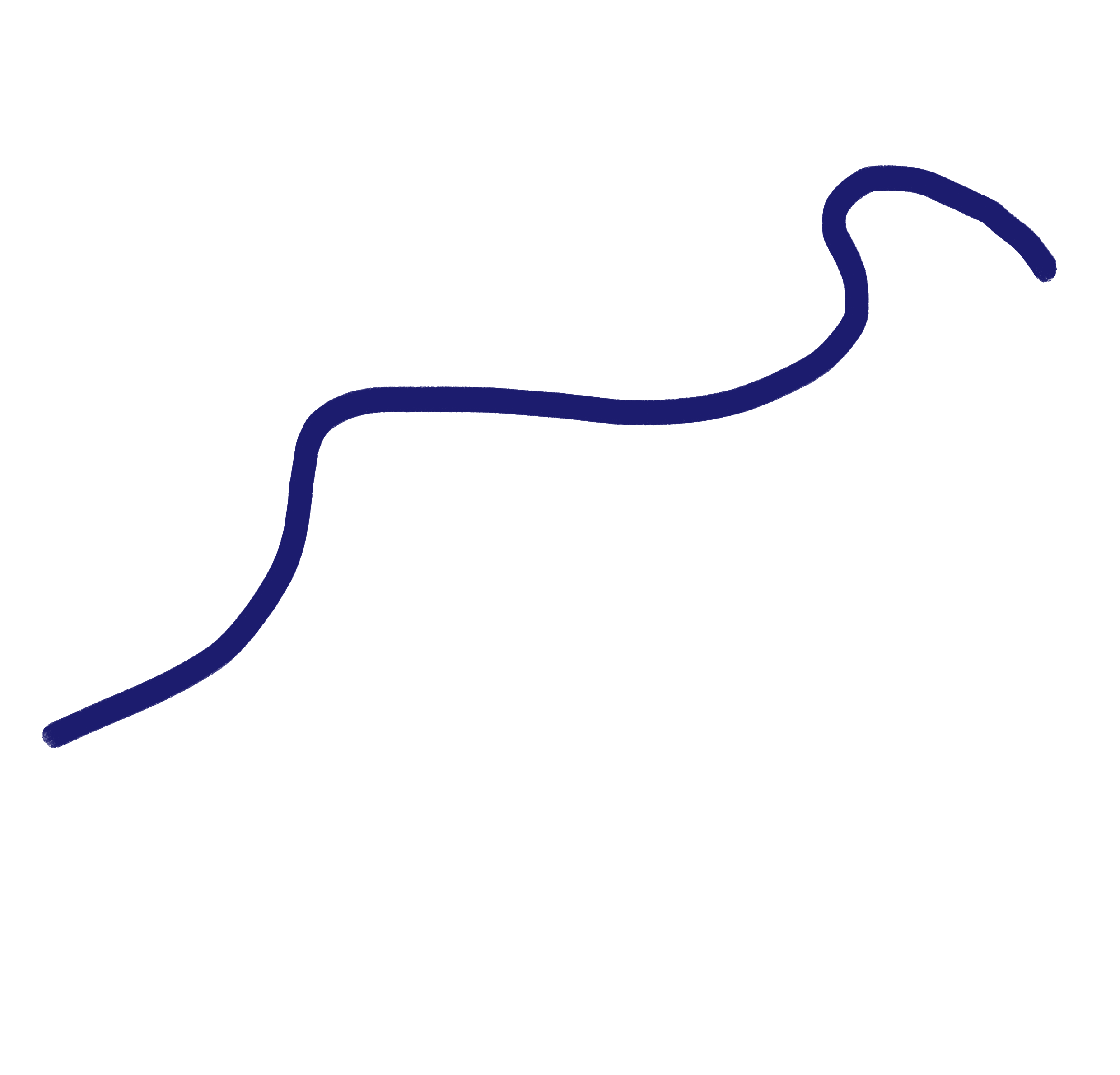 Ein dunkler Hintergrund mit einer blauen Linie, die einen Weg oder Fluss darstellt.
