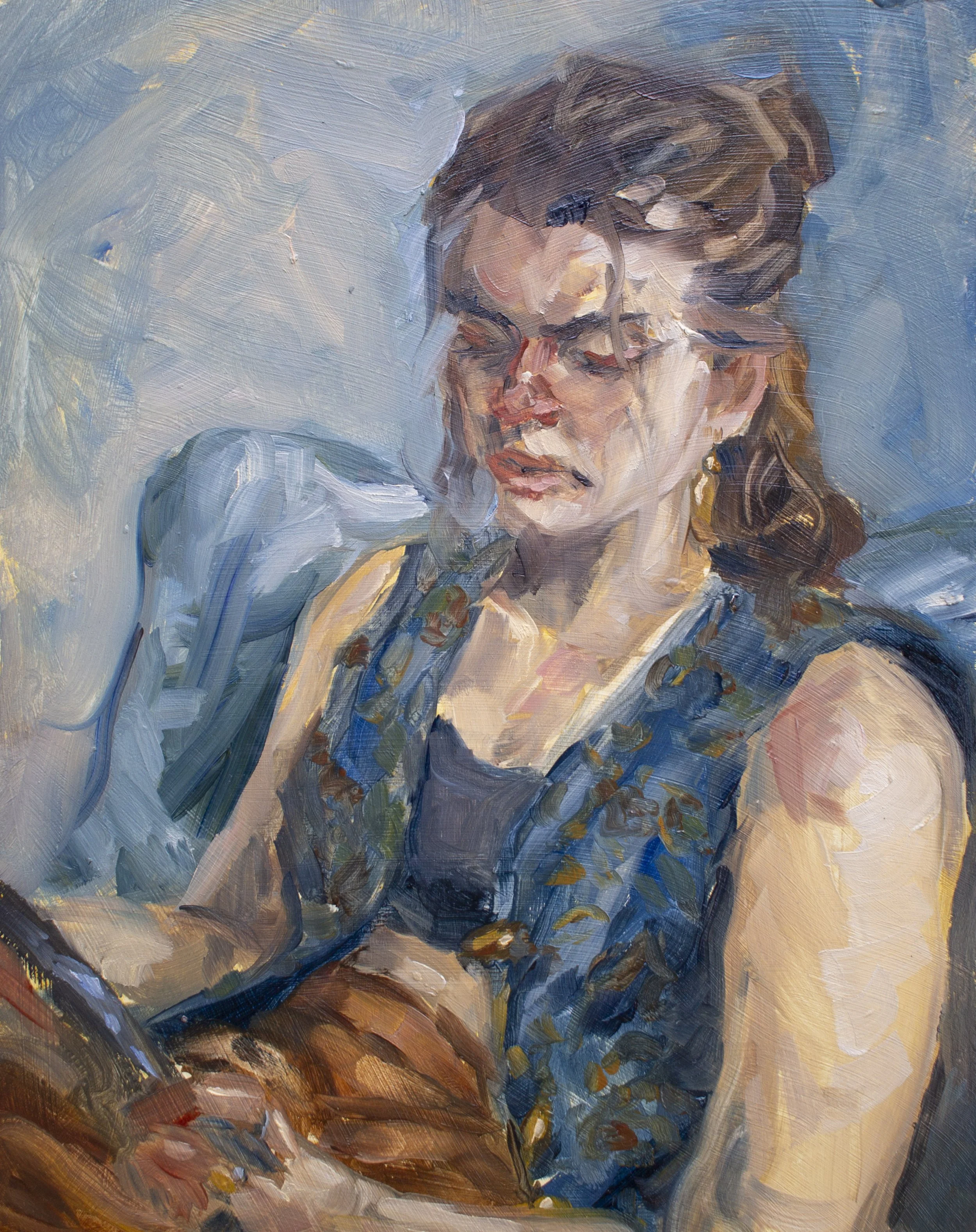 Sabine Study 2023,
Oil on panel,
10" x 8"