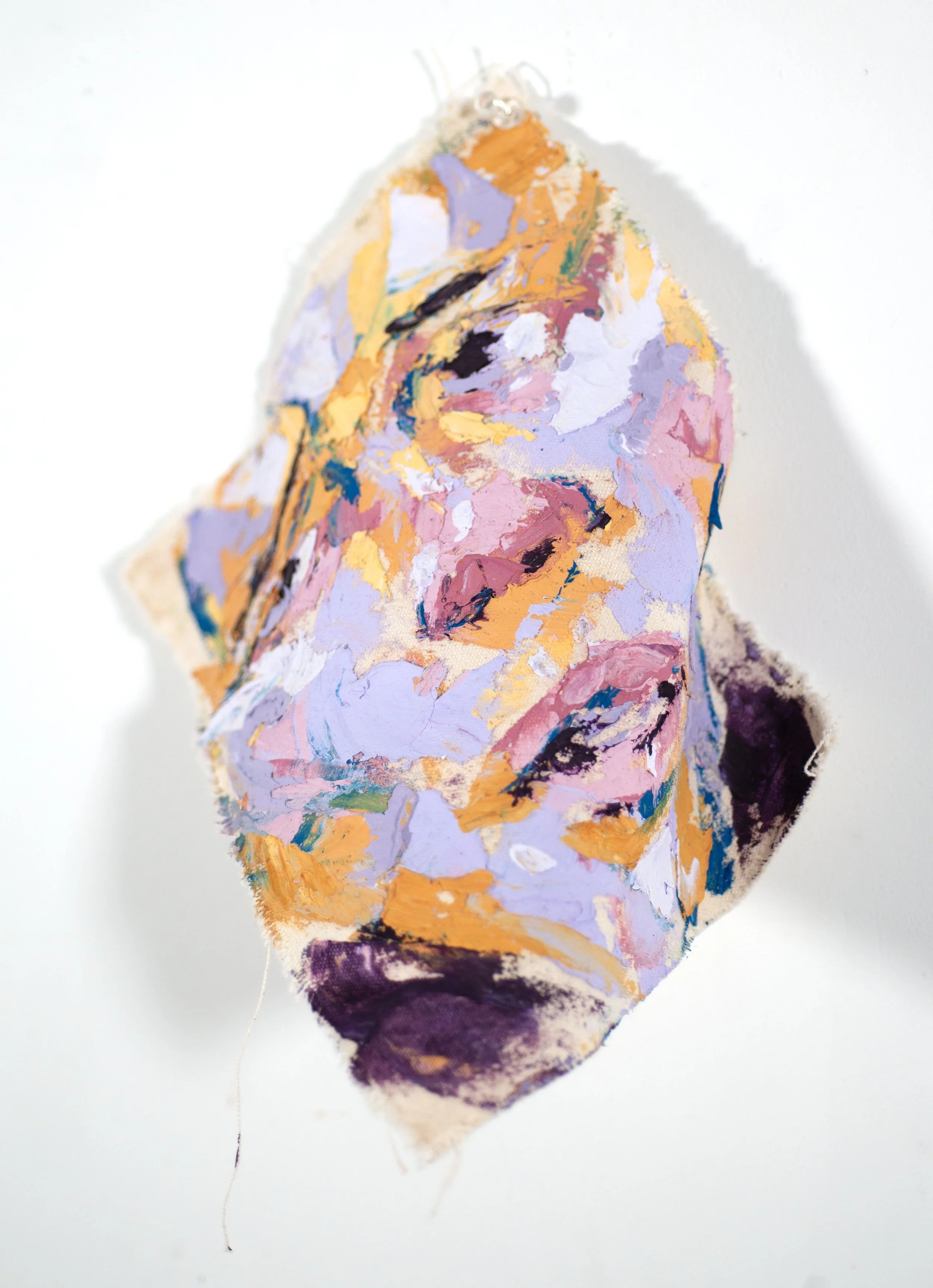 Face 4,
Oil and coldwax on shaped raw canvas