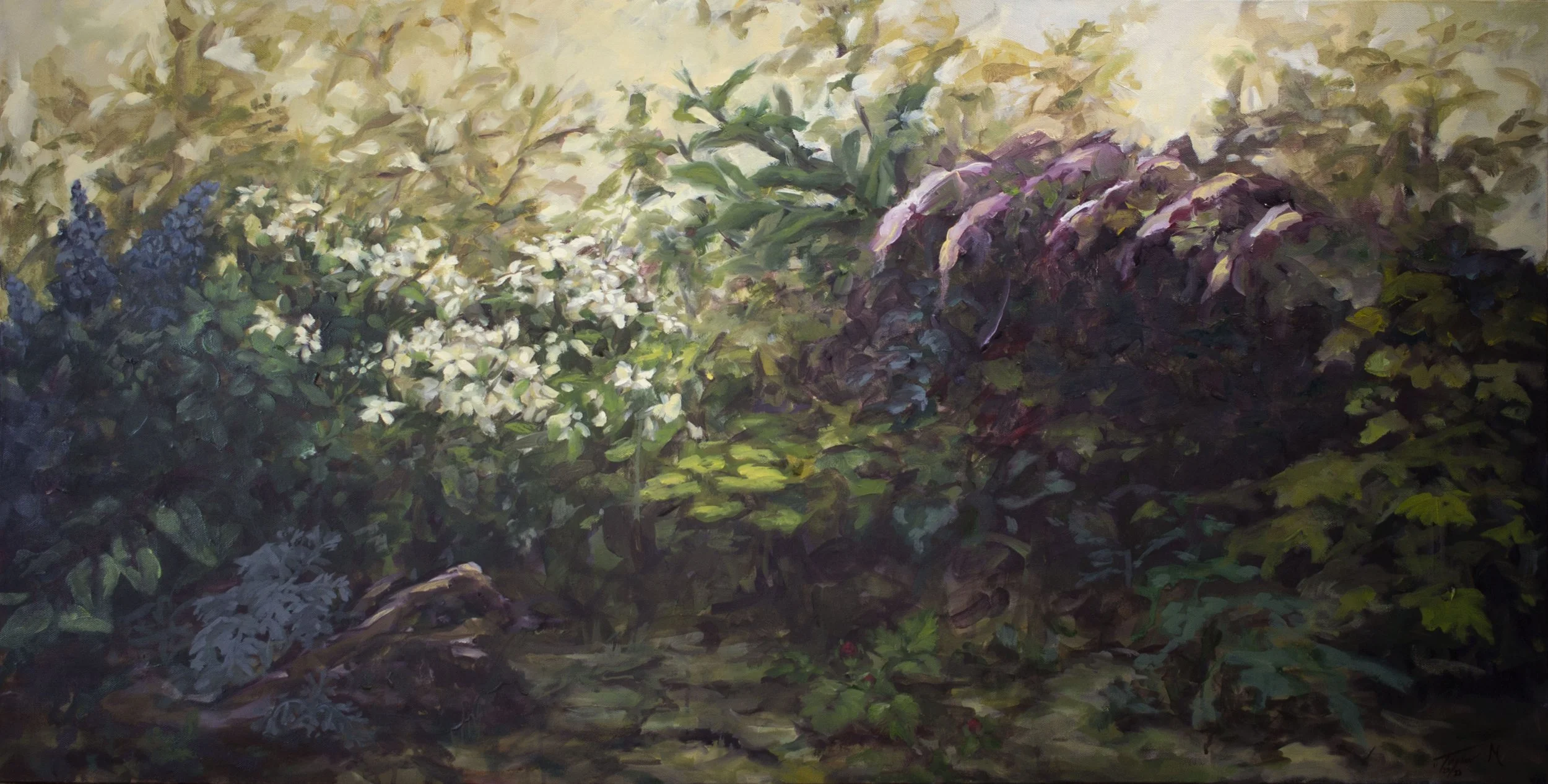 For the Green Things,
Oil on canvas,
24" x 48"
