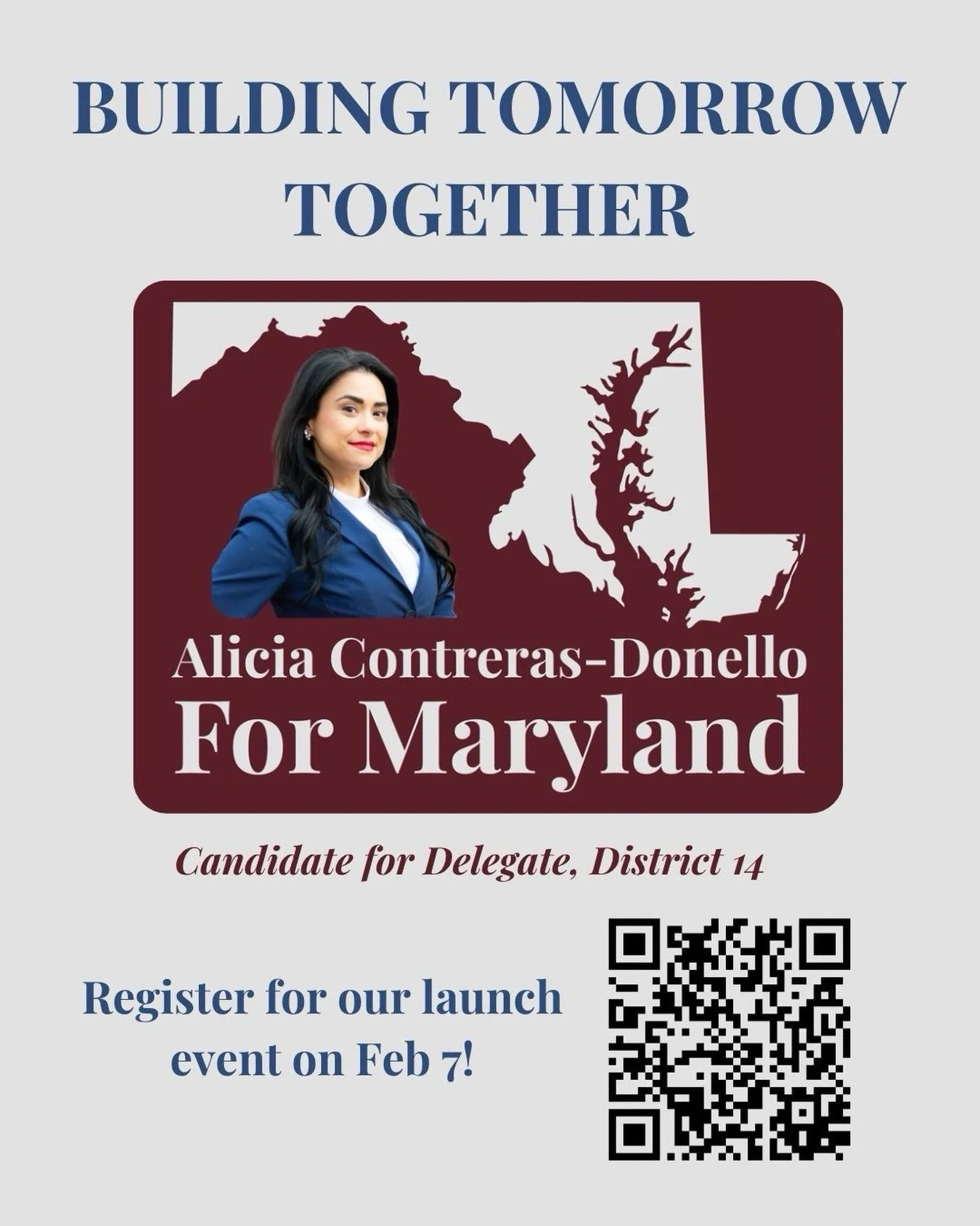 Join me for my Campaign Launch Event! 

I am running for Maryland House of  Delegates, District 14, to fight for: 

✔️Stronger Schools
✔️Resilient Communities
✔️Inclusive Growth

Bring your family, friends, and neighbors!🫂

RSVP: Use the QR code or 
