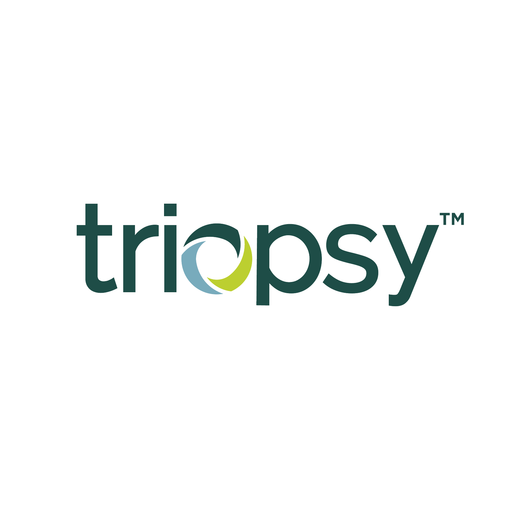 Logo of 'tripsis', featuring the brand name in lowercase letters with stylized 'o' in blue and green, and a curved line design intertwined with the text.