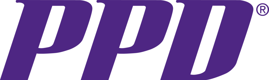 The letters P,P,D in purple in italic all caps with a tiny registered symbol to right of the top of the D.