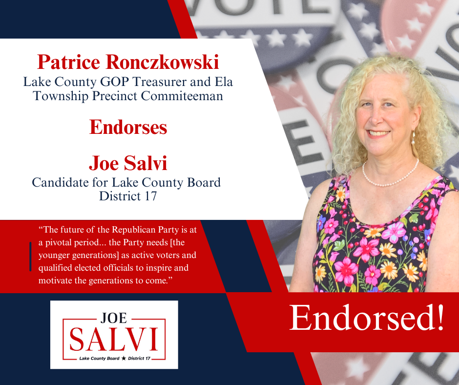 Endorsement Alert: Lake County GOP Treasurer Patrice Ronczkowski Endorses Joe for Lake County Board