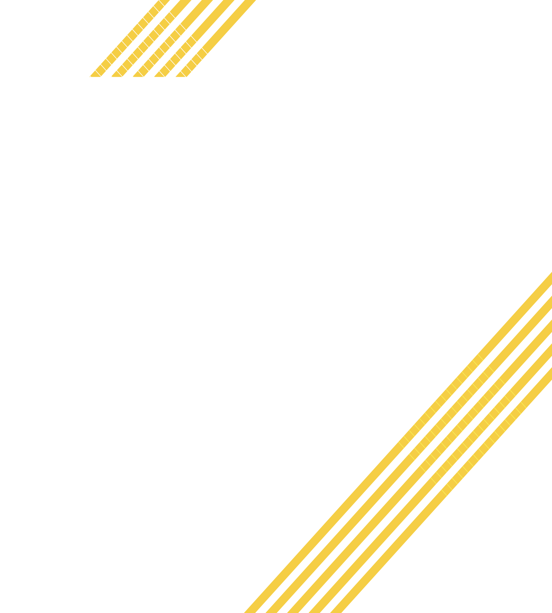 Abstract geometric design with black background, featuring diagonal yellow and white lines arranged in a layered pattern.