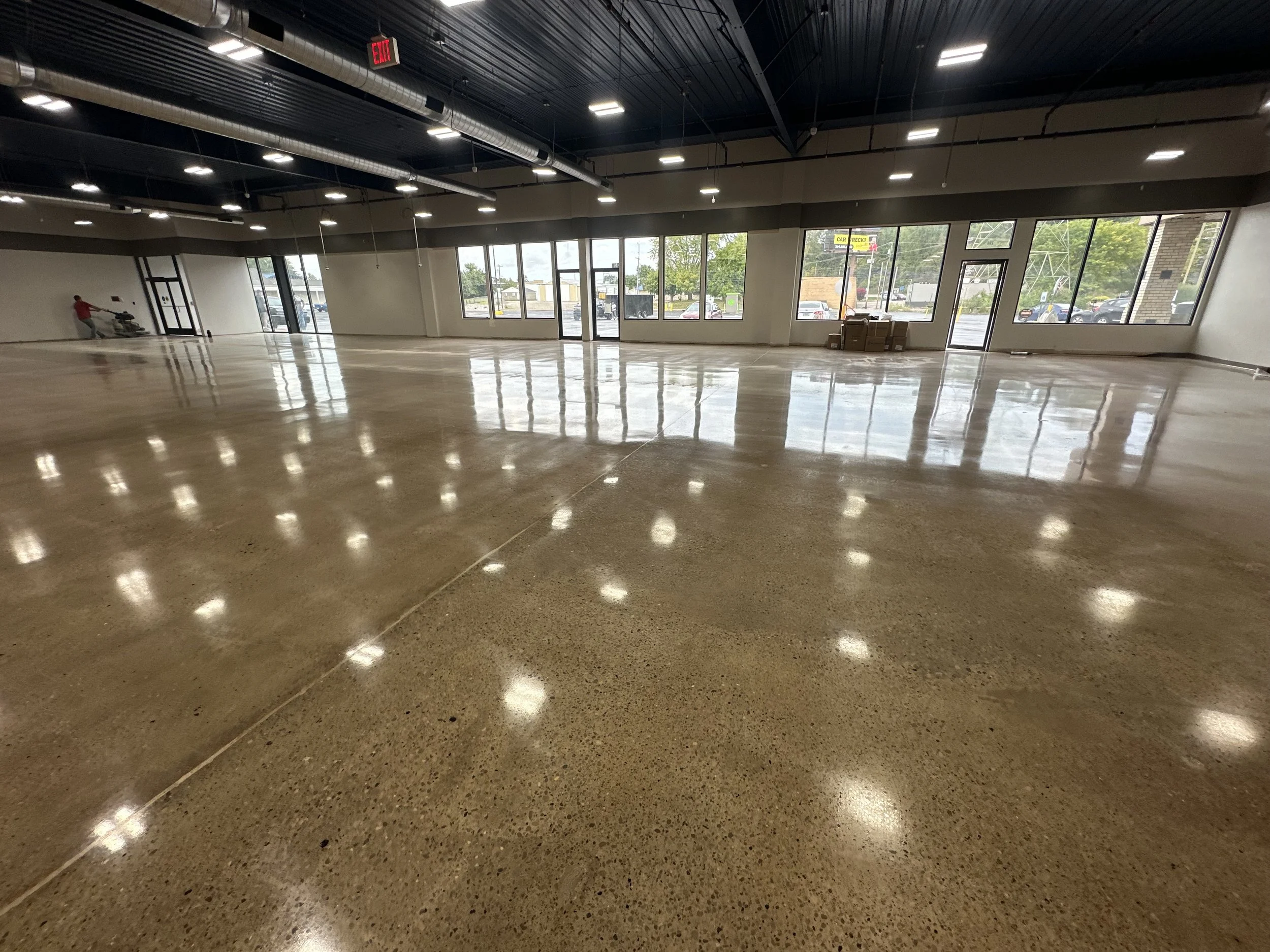 Grind and seal concrete in a Kansas City commercial space