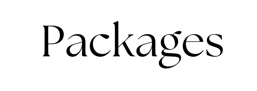 The word 'Packages' written in black text on a white background.