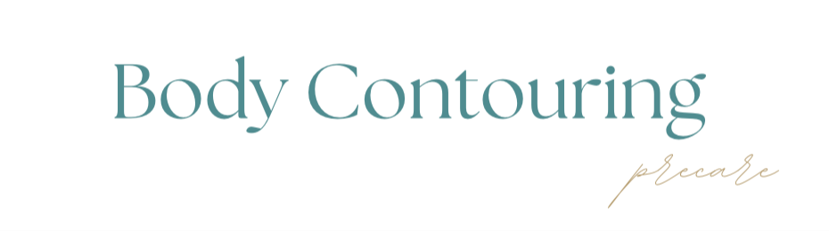 Text reading "Body Contouring" with the word "precare" in cursive nearby, on a white background.