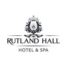 Logo for Rutland Hall Hotel & Spa featuring a decorative crest with a crown and shield.
