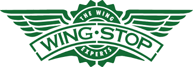 Logo for Wing Stop with green wings and text