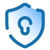 Shield icon with a blue and white color scheme and a circular arrow in the center.