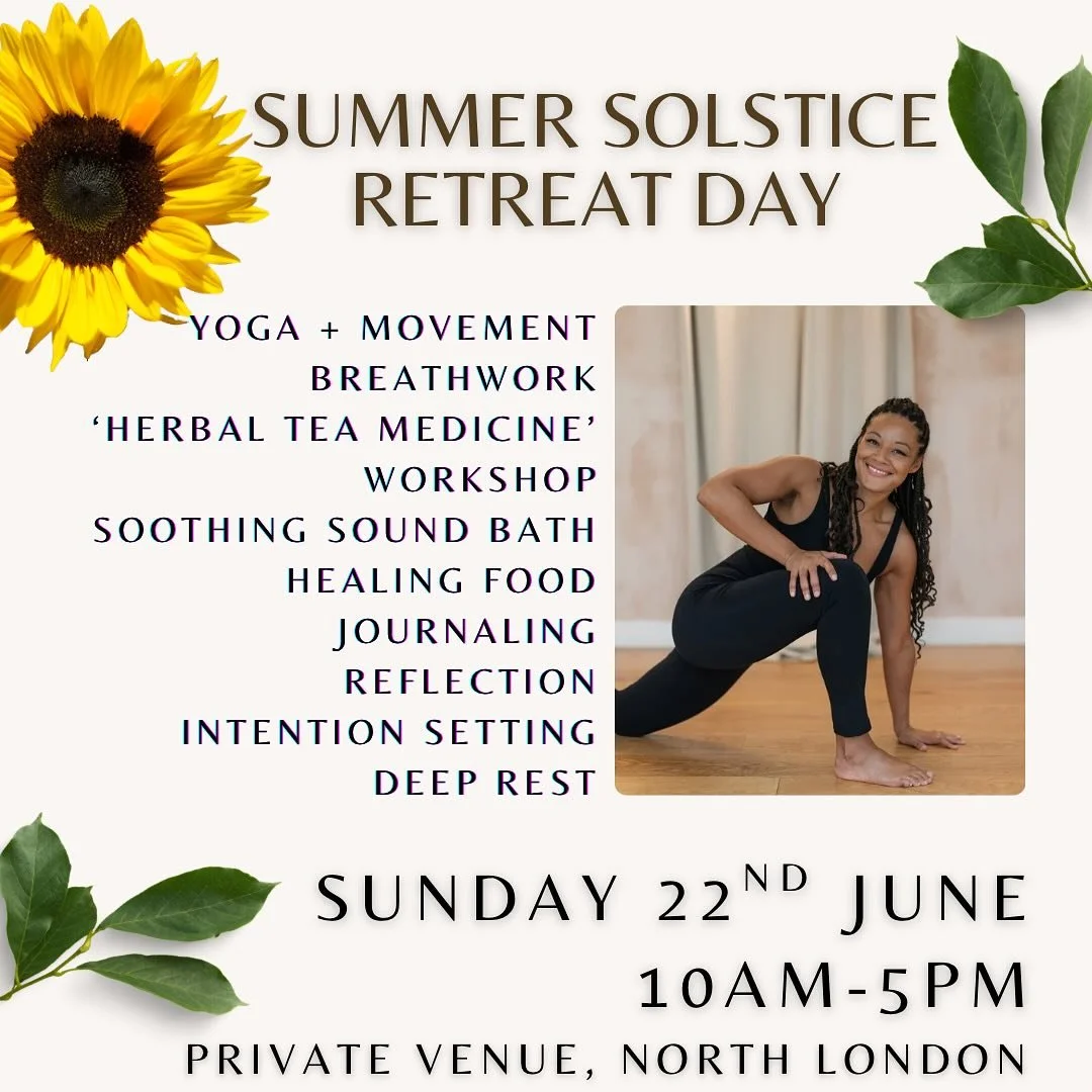 ☀️🌻✨
The Summer Solstice is a powerful time for personal growth, transformation, and alignment with your true self. 

This one day retreat is a beautiful way to reconnect with yourself, set new intentions, and celebrate the abundance of energy and l