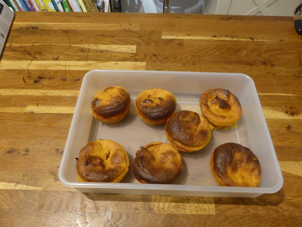 A box of mesturets, a traditional pumpkin-based dessert from the south of France.