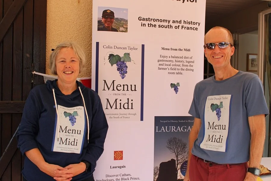 Author Colin Duncan Taylor and his wife prepare for a book launch in the south of France.