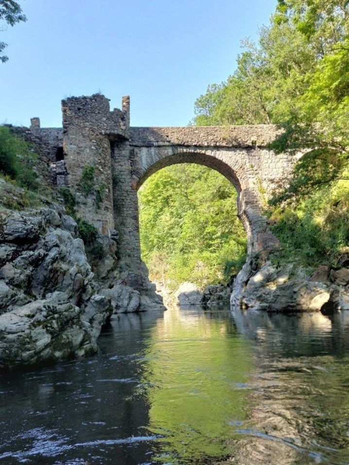 Devil's Bridge at Montoulieu viewed from the upstream side.