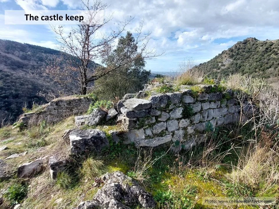 The ruins of the castle keep at Castlar near Durfort.