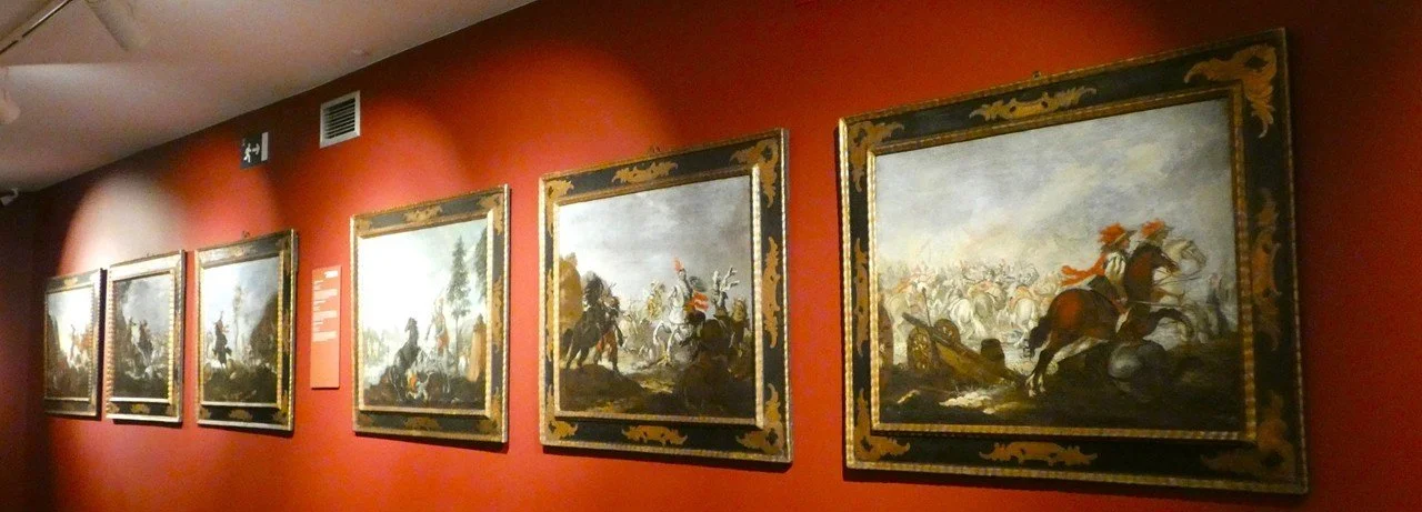 Military themed paintings in the fort of Jaca, Spain.