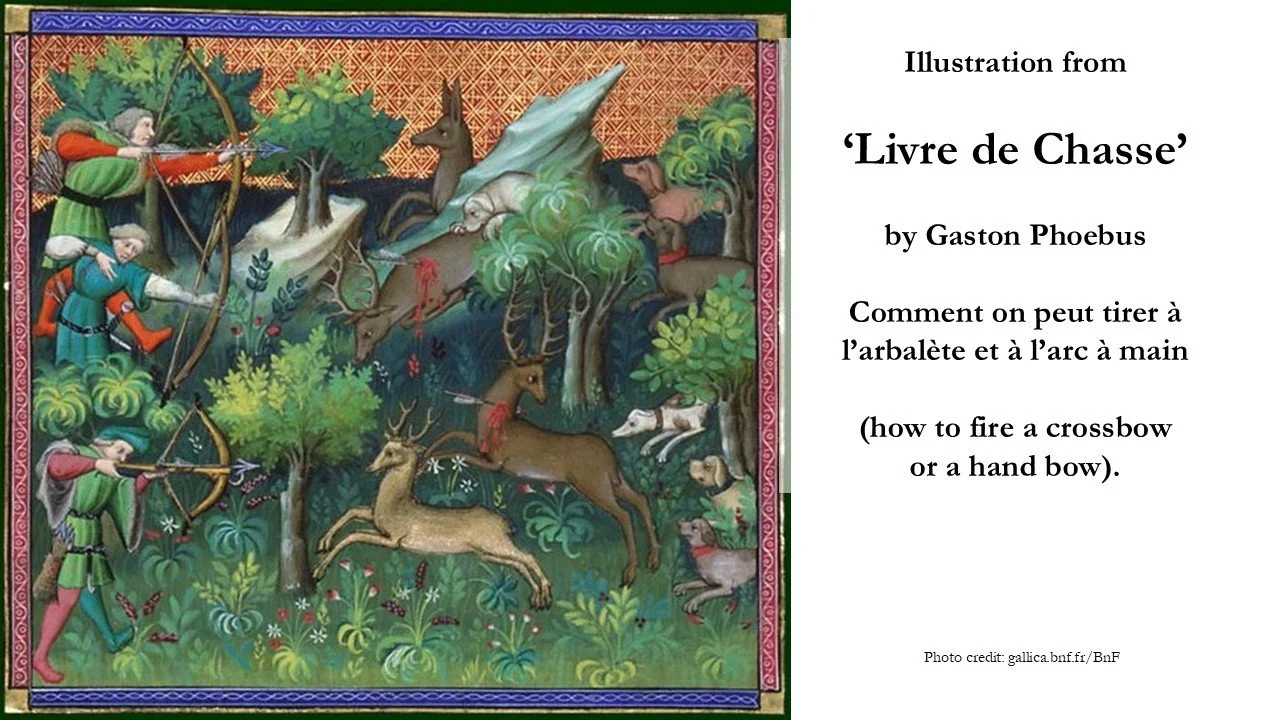 Illustration from the 14th-century 'Livre de Chasse' by Gaston Phoebus, Count of Foix.