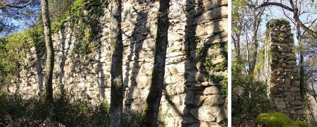 A section of the defensive wall around the citadel of Mont-Revel in the Montagne Noire.