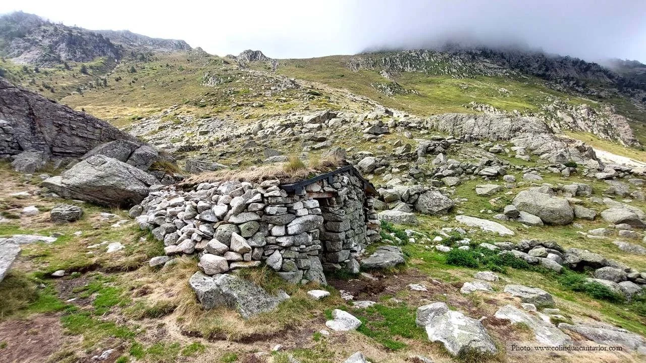 A stone shepherds hut in the French Pyrenees.