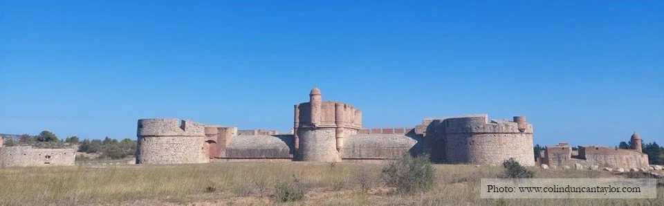 Wide-angle view of the Forteress de Salses, next to the autoroute between Perpignan and Narbonne.
